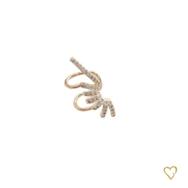 Brinco piercing fake sete linhas de zirconia