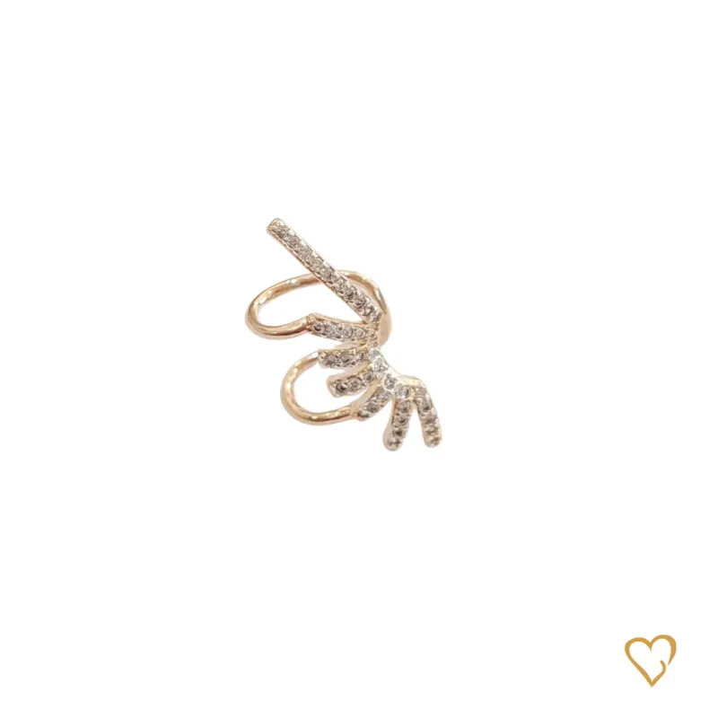 Brinco piercing fake sete linhas de zirconia