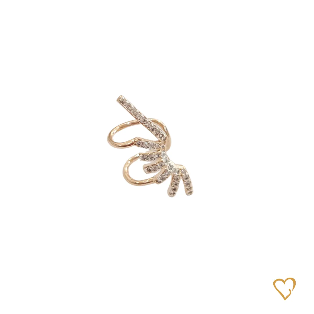 Brinco piercing fake sete linhas de zirconia